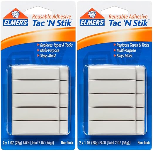 Elmer's Tac 'N Stik Reusable Adhesive, 2 Ounce - Pack of 2, 98620-2PK
