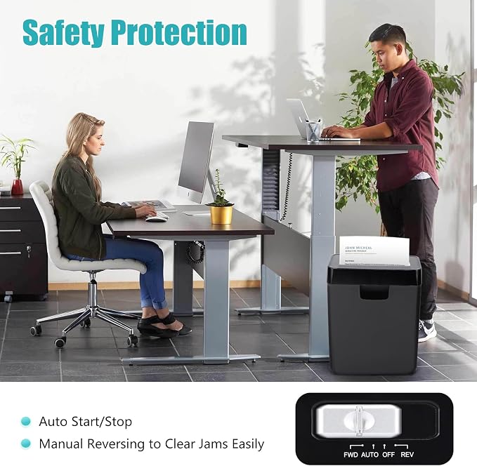 Paper Shredder for Home Use, 8-Sheet StripCut Home Office Shredder | CD/Credit Card Shredder Machine, Overheat Protection, 3.2 Gallons Wastebasket