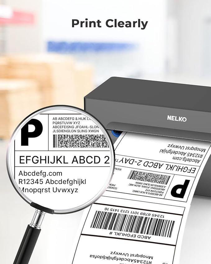 Nelko Genuine 4x6 Direct Thermal Shipping Label 220 Labels/1 Stacks, 4x6 Thermal Labels for Nelko PL70E Shipping Label Printer, Perforated and Strong Adhesive, Commercial Grade