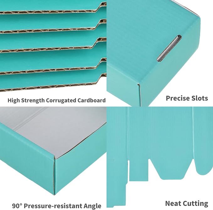50 Pack 6x4x3 inches Shipping Boxes Teal, Corrugated Small Cardboard Boxes for Mailing Packing