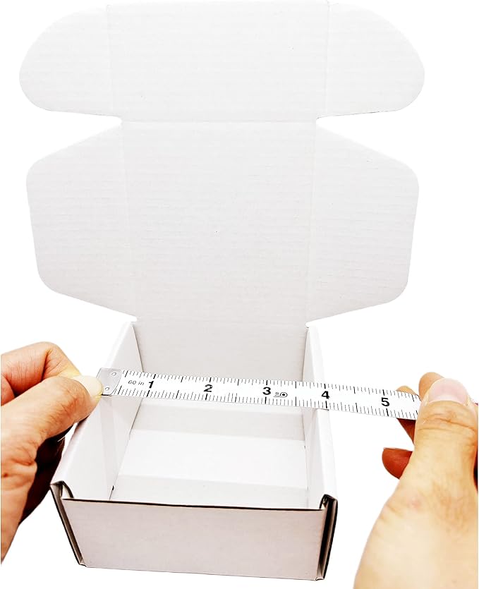 Small White Box 4 x 4 x 2 Inch 50 Pack Recyclable Corrugated Gift Mailers Storage Business Packaging Shipping Boxes