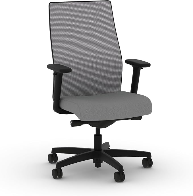 HON Ignition 2.0 Ergonomic Office Chair, Lumbar Support, Desk Chair, Frost | Ergonomic office desk chair with lumbar support, adjustable arms, office decor, workstation comfort for focused productivity