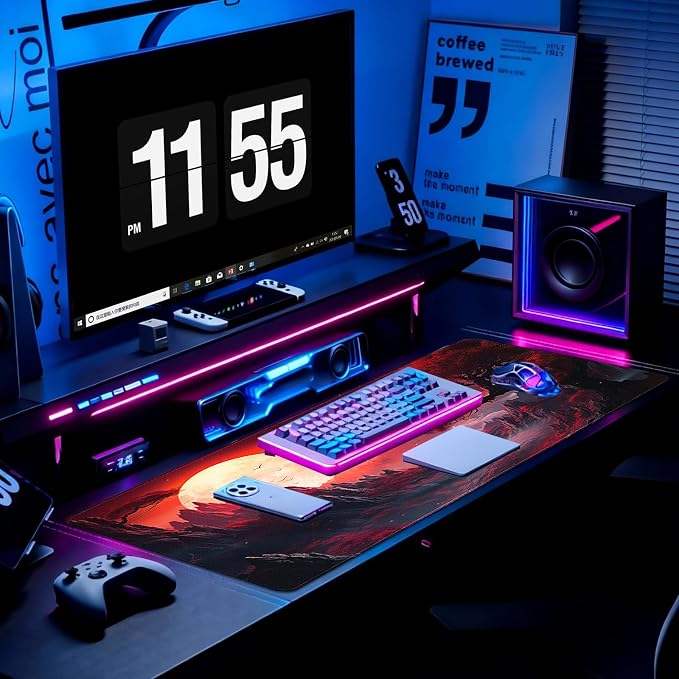 Gaming Mouse Pad, Desk Mat for Keyboard and Mouse, Large Mouse Pad for Desk, Computer Mousepad