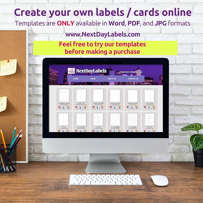 NextDayLabels 2" Round White Sticker Labels for Laser/Ink Jet Printers - to Print with Bleeds - 12 Per Page | 300 Labels