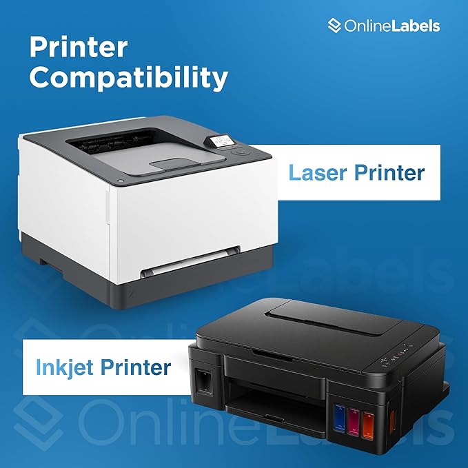 OnlineLabels 8.5 x 5.5 Half-Sheet Shipping Labels - Permanent, White Matte - for FBA, FedEx, UPS - Pack of 10,000 Labels, 5,000 Sheets - Inkjet/Laser Printers