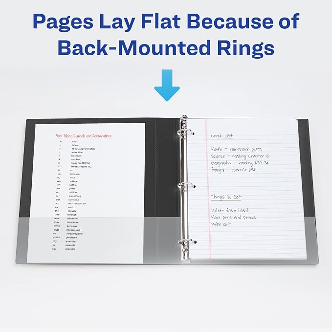 Avery Dual Effect 3 Ring Binder, 1" Slant Rings, 1 Navy Blue Binder | For Heavy School, Home and Office Use, DuraHinge Tear-Resistant Spine, DuraEdge Split-Resistant Sides, Glossy-Matte Design