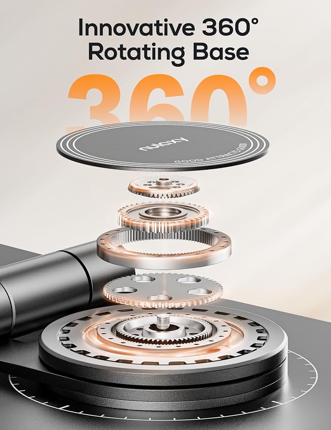Nulaxy 2-Pack 360° Rotating Dual Adjustable Phone Stand, Charging-Friendly | Aluminum Desktop Cradle, Foldable Design for Easy Storage, Compatible with All Phones, Thick Case Friendly, Office Accessory