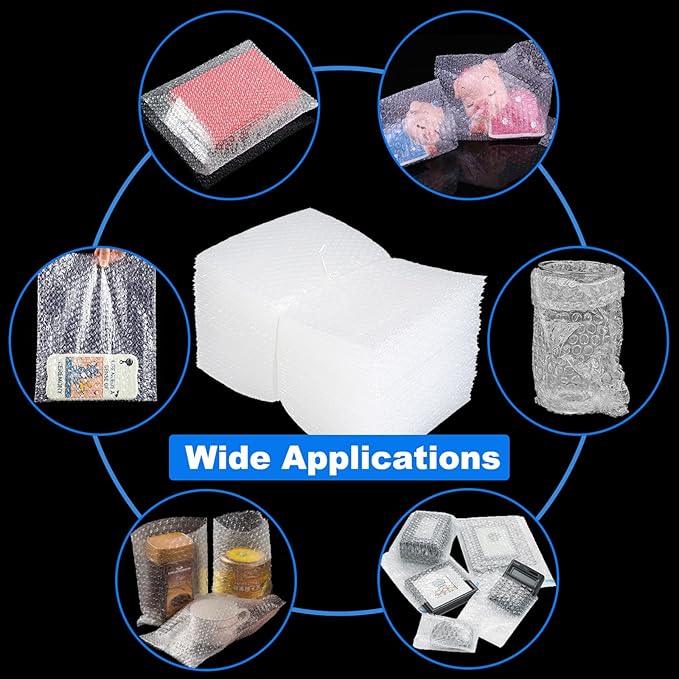 100 Pcs Bubble Pouch Wrap Bags, 6 x 8 Inch Clear Thickening Shockproof Foam Bags Protective Bubble Pouch Double Walled Cushioning Bags for Moving, Shipping, and Packing