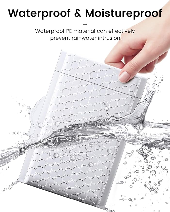 GSSSUSA Bubble Mailers 4x8 Inch 100 Pack Padded Envelopes Usable Size 4x7 Inch Shipping Envelopes Self Seal Small Packaging Shipping Bags for Mailing Jewelry, Small Business, White