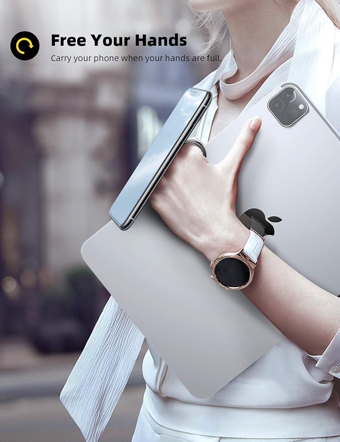 Lamicall Cell Phone Ring Holder Stand - Polished Metal Finger Grip | 360° Rotation, Finger Ring Kickstand for Magnetic Car Mount, Fit iPhone 17 16 Pro Max, Androids, Cellphone Accessories