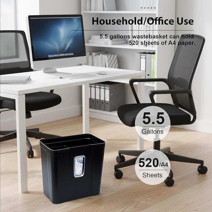 Wingwise 14 Sheets Paper Shredder for Home Office | P-4, 2 Mins Runtime, 5.5 gal, Cross Cut, Shreds Credit Cards & CDs