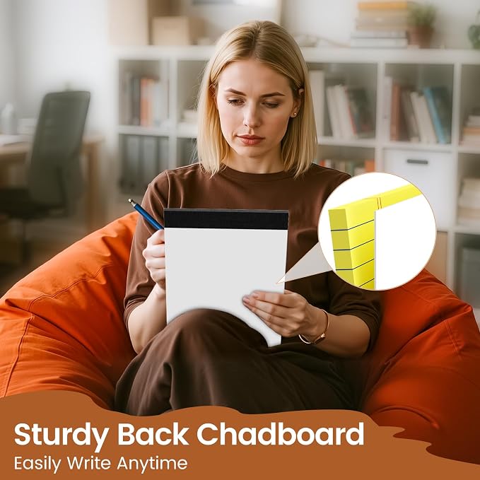 Legal Pads 8.5 X11.75, Narrow Ruled Notepads, 12 Pack White Note Pads | Tear Off Notepad, Perforated Writing Pad, Notebook Paper College Ruled, Notepads for Office Home School, 30 Sheet/Pad