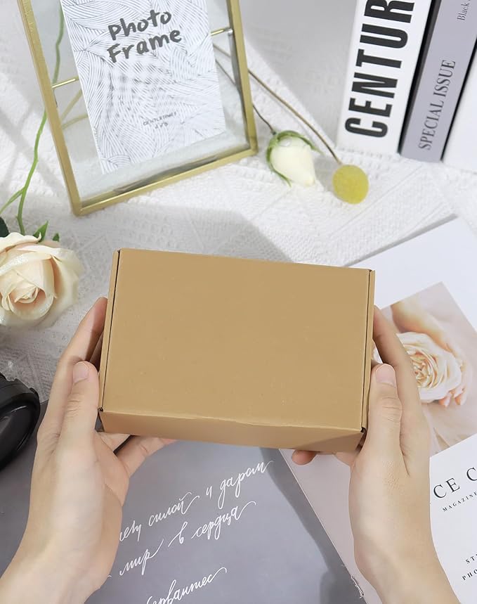 50 Pack Small Shipping Boxes, 6x4x2 Inch Brown Cardboard Boxes for Small Business