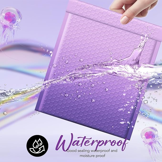 Fuxury 240 Pack Thick Bubble Mailers 8.5x12” Gradient Purple Bubble Envelopes Cute Design Cushion Mailer for Small Business Mailing Books Clothes Makeup Supplies