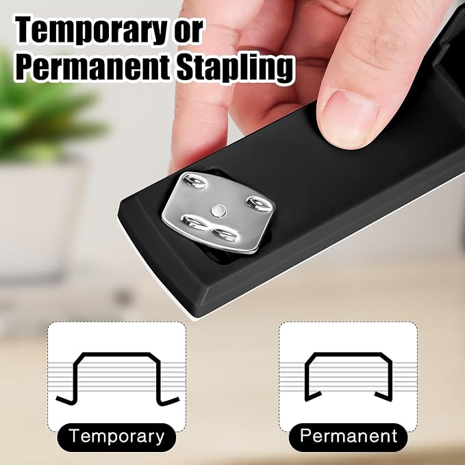 Stapler 25 Sheet Capacity with 1000 Staples and Staple Remover, Black | Staplers for Desk, Non-Slip Office Stapler with Staples for Office, home, School