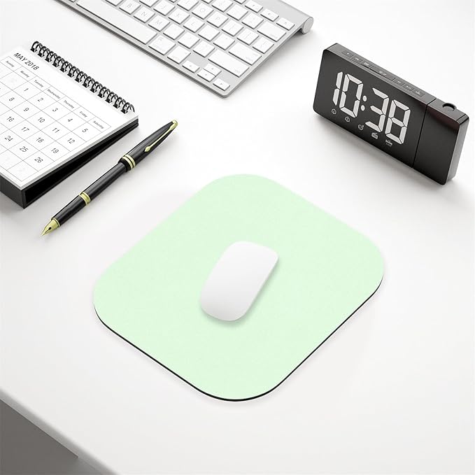 Hsurbtra Mouse Pad, Premium-Textured Small Square Mousepad 8 x 9 Inch Green, Thick 3 mm Anti-Slip Waterproof Rubber Pretty Cute Computer Mat for Office Home Gaming Laptop Men Women Kids