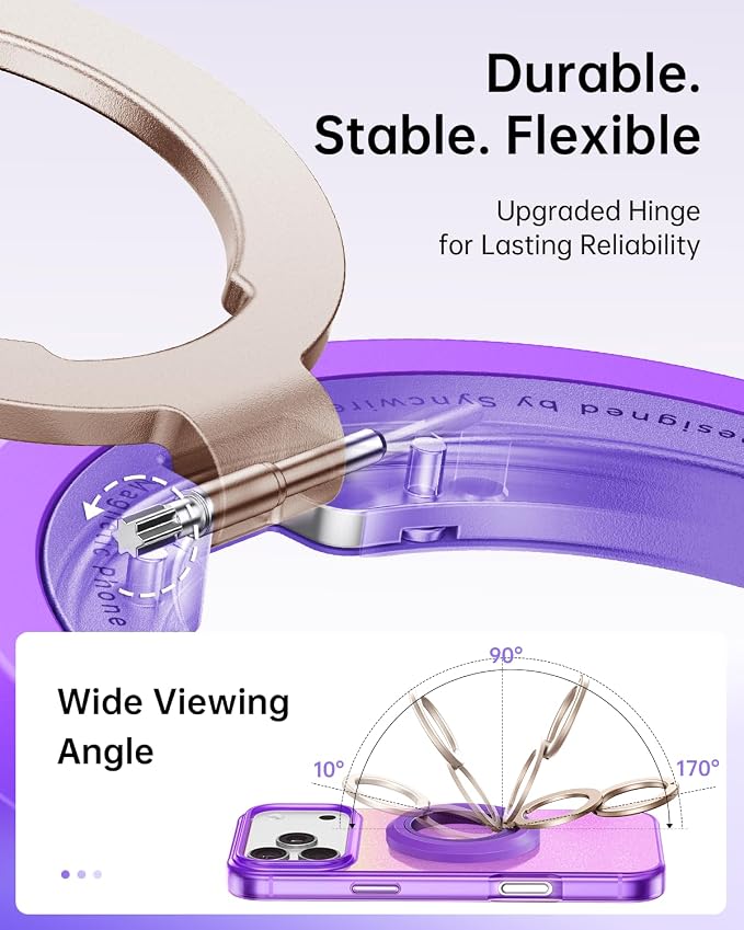 SYNCWIRE Magnetic Phone Ring Holder, for MagSafe Phone Grip Stand Kickstand | 360° Rotation, Double-Sided Magnet, Cell Phone Grip Finger Holder, for iPhone 17 16 15 14 13 12 Pro Max, MagSafe Accessories