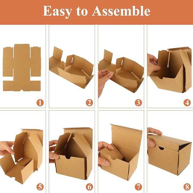 100 PCS Small Boxes for Shipping 4x3x3 Small Shipping Boxes for Business Brown Cardboard Mailing Boxes Brown Packing Box for Packing, Moving and Storage
