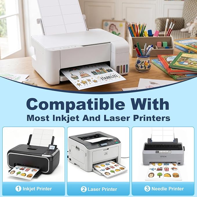 2" x 4" Label Stickers, Printable Shipping Labels for Laser & Inkjet Printers, Adhesive Address Labels, Barcode, Mailing, Product, Packaging & FBA Labels, 300 Customizable Stickers (30 Sheets)