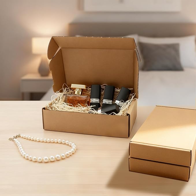 100 Pack Small Shipping Boxes, 5.9 x 3.9 x 1.5 Inch Mailing Cardboard Boxes Corrugated Mailer Packaging Supplies for Small Business Gift Present, Brown