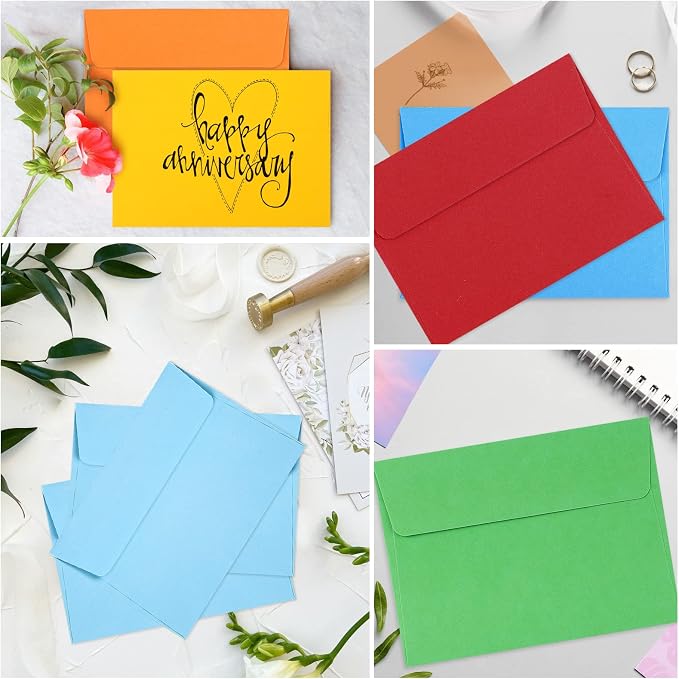 65 Pack Colored Envelopes, 4 x 6 Envelopes, Card Envelopes A4 Envelopes Envelopes for Invitations, Printable Invitation Envelopes for Weddings, Invitations, Photos, Postcards, Greeting Cards