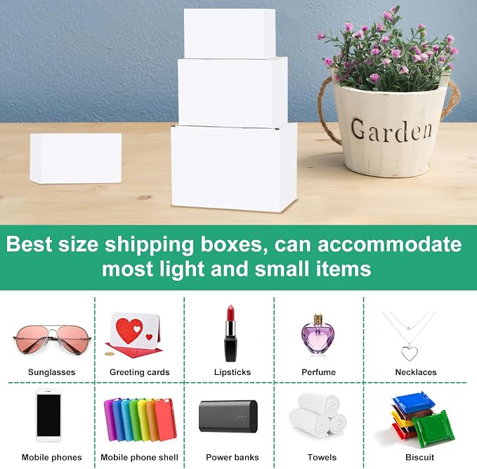 36Pcs Shipping Boxes,8x6x6,9x6x4,10x7x5 Mix and match Small Shipping Boxes | 3 Sizes 12PCS Each shoe boxes cardboard