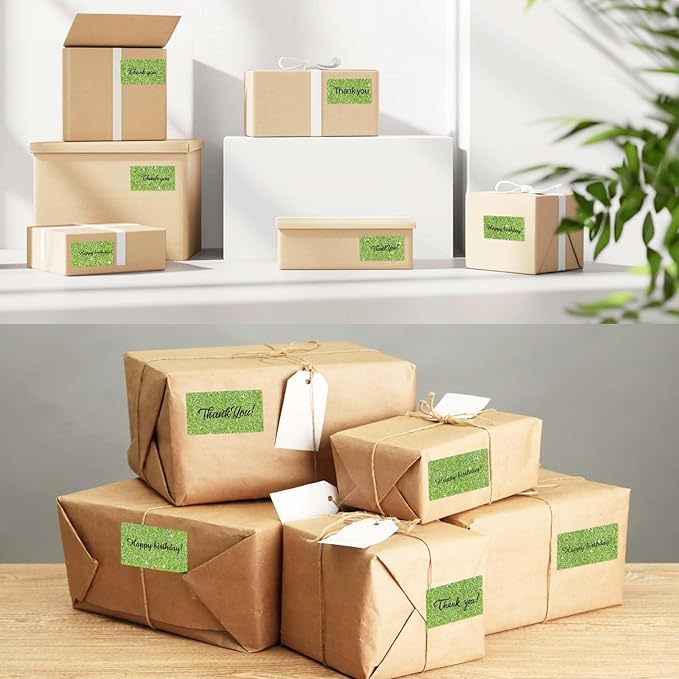 2.25"x1.25" Holographic Thermal Labels Stickers, Glitter Direct Thermal Printer Labels, Waterproof Address Shipping Label Stickers, 300 Sheet/ 1 Roll, Shiny Green