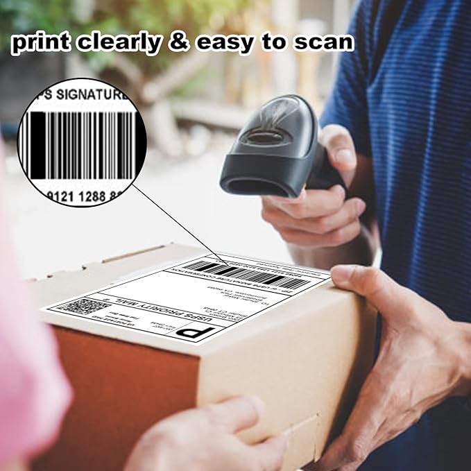 LabelMore Half Sheet Self Adhesive Shipping Labels for Laser & Inkjet Printers - White (10000 Labels)