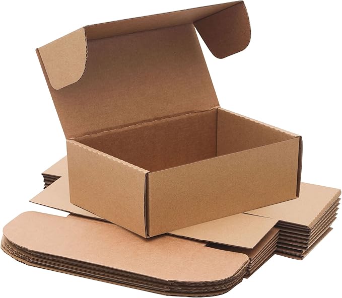 9x6x2'' Small Shipping Boxes for Packaging (inner size), YOUNGKEE 10 Pack Small Cardboard Boxes for Crafts, Recyclable Corrugated Boxes for online Business, Mailer, Gift Packing, Jewelry Box, Brown