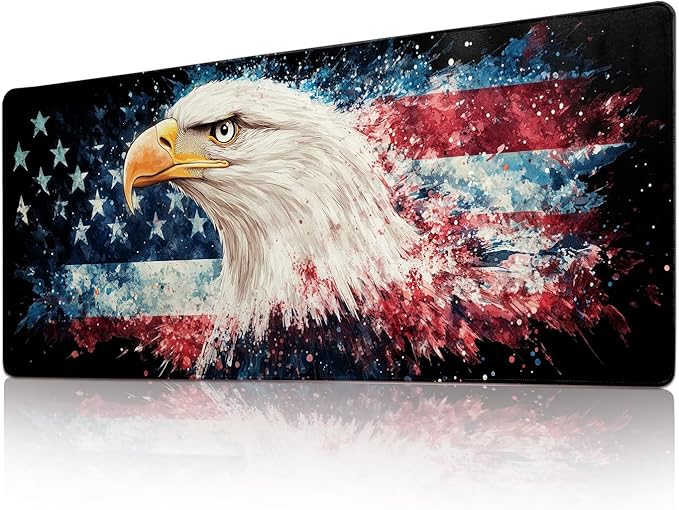 American Eagle Flag Mouse Pad Desk Mat Gaming Desk Pad XL Large Mouse Mat Independence Day Office Decor Accessories
