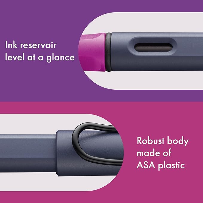 LAMY safari pink cliff - Fountain Pen with ergonomic grip & polished steel nib in size EF - ideal for any Writing & Calligraphy - including LAMY T 10 blue cartridge - Right-Handed | Lamy Fountain pen with ergonomic grip - robust ASA plastic - incl. LAM...