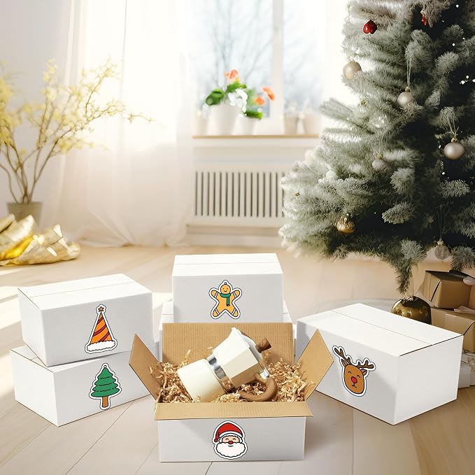 Eupako 12 Pack Small Shipping Boxes Assorted Sizes, White Corrugated Box Mailers, 9x6x4 & 10x7x5 & 11x6x6 4 PCS Each Small Boxes, Cardboard Boxes for Packaging Small Business, Mailing