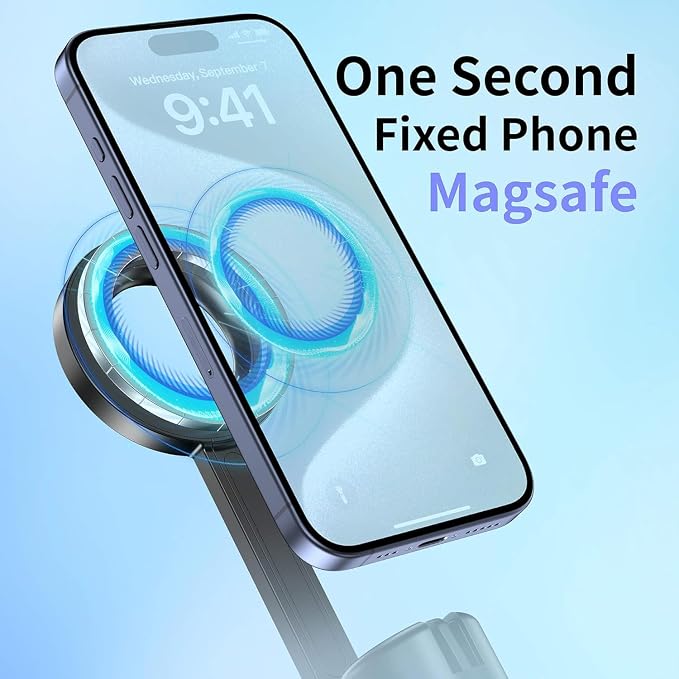Magnetic Phone Tripod for iPhone 54" Selfie Stick | Tripod Stand with Remote and Metal Ring for Cell Phone Video Recording/Photography/Vlogging (Balck)