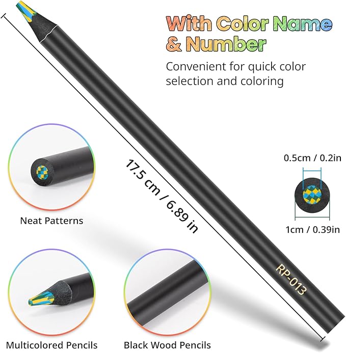 Easter Basket Stuffers, Art Supplies 12 Rainbow Colored Pencils, Easter Basket Stuffers for Teens, Teen Girl Gifts Trendy Stuff, Art Supplies for Kids 9-12, Easter Gifts for 5-12 Year Old Girl