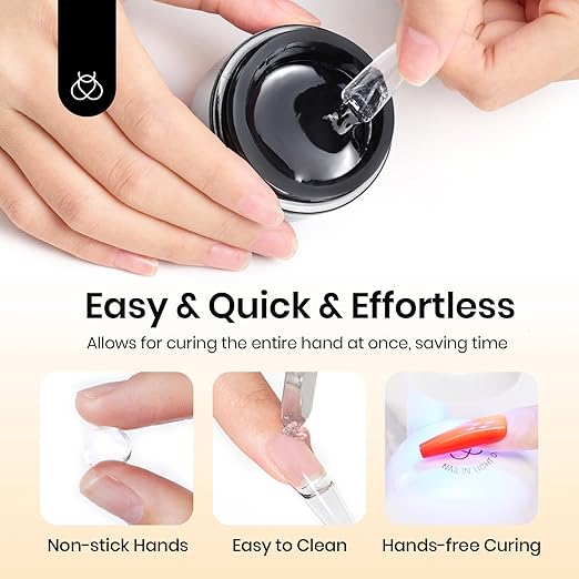 Beetles Solid Nail Glue Gel for False Tips, 15g Strong Adhesion for Clear Press on Acrylic Tips, Hard Gel 3D Sculpting for Spring Nail Art UV Light Cured
