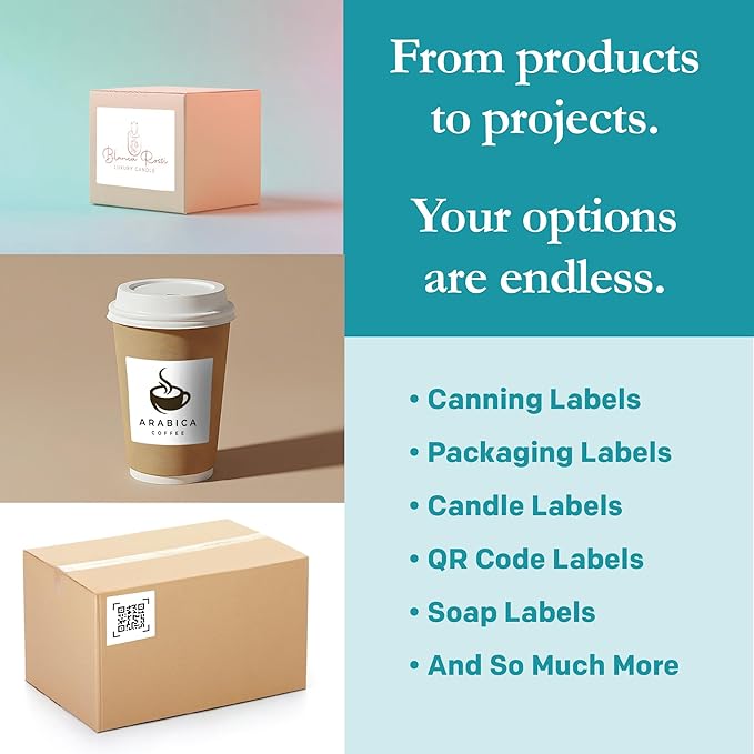 Premium Label Supply White Sticker Square Labels – 3" x 3" – Laser/Inkjet Compatible – (6 per Sheet), 1000 Sheets – 6000 Total Adhesive Labels