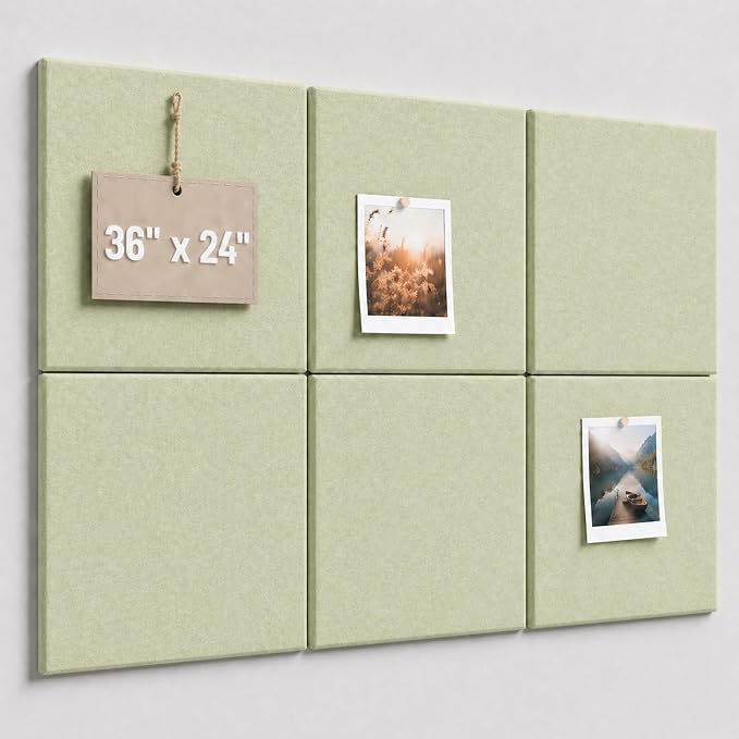 Felt Bulletin Board Tiles, Large Cork Board Alternative,24 x 36 in | 0.35 in modular felt wall tiles for notes, photos, schedules, reminders in offices, classrooms, home and office workspaces