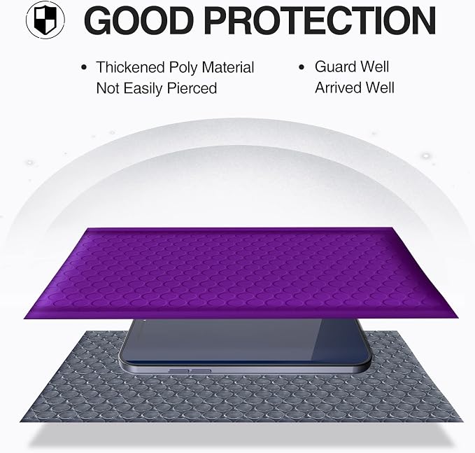 UCGOU Bubble Mailers 6x10" Purple Usable Size 6x9" Padded Envelopes 50 Pack | Waterproof Thick Package Bags for Shipping,Opaque Self Seal Adhesive Boutique Shipping Bag for Jewelry Makeup Books Suppliers