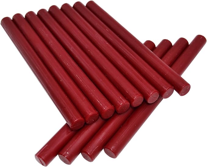 Matte Dark Red Glue Gun Sealing Wax Sticks Wax Seal Rod, 12 Sticks | 0.4-inch diameter, For Sealing Wine Bottle, Thanks Card, Envelope, Event Party Invitation, Gift Wrapping, Hallowen Decors