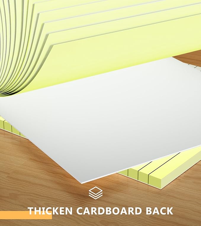 12 Pack Notepads 3x5, Perforated Yellow Lined Paper Memo Pads, 30 Sheets | Small Thick Paper, Ink Bleed Resistant, Smooth Writing Durable Cardboard Back, Easy Tear-Off,Perforated Pages, Compact Size