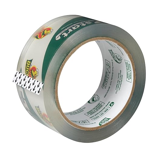 Duck EZ Start Clear Packing Tape Refills - 6 Rolls of Quiet Easy Start Packaging Tape for Boxes, Shipping, Moving & Storage - 1.88 Inch x 55 Yards - 3" Core - Clear (287862)