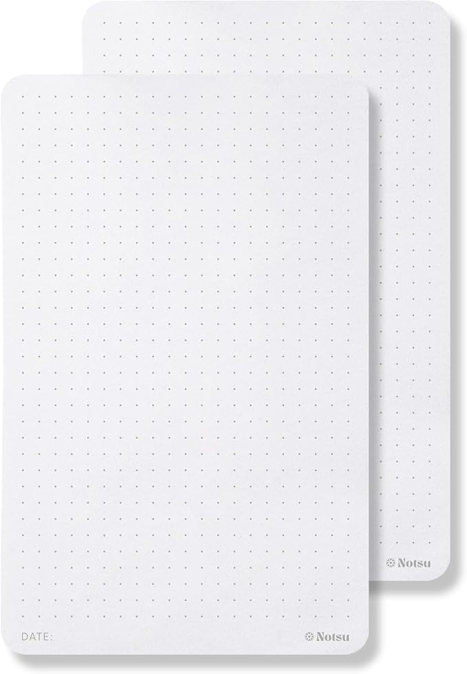 Dot Grid Small Desk Notepad 2 Pack, 3.9" x 6.3" | Minimalist Dotted Memo Note Pads with Premium Thick Paper
