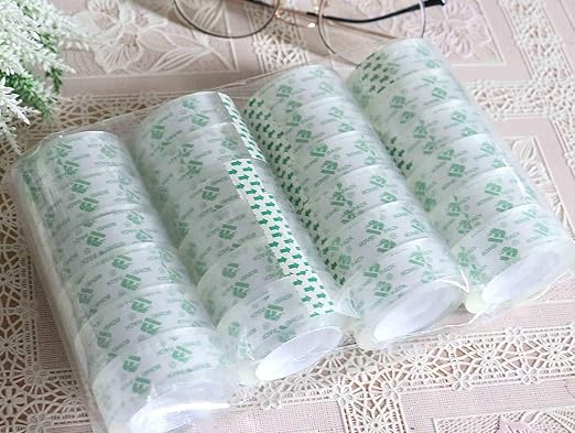 BOMEI PACK Crystal Clear Transparent Tape Refills Rolls for Dispenser, 24 Rolls Value Pack, 3/4 in x 1000 in,1 inch Core, Gift Wrapping Tape for Office, School and Home