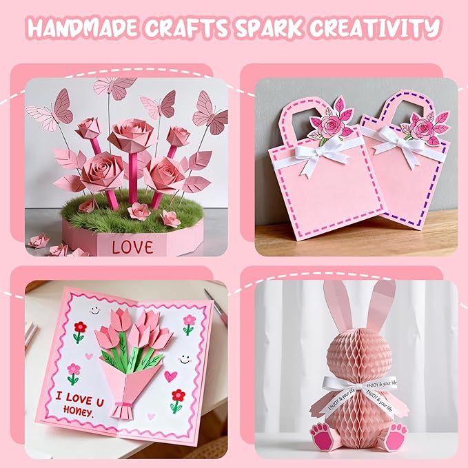 40 Sheets Pink Cardstock Paper 8.5 x 11, Pink Cardstock Printer Paper 8.5x11, Light Pink Card Stock Paper 8.5 x 11, 200 GSM Construction Paper for DIY Cards, Greeting Cards, Valentine's Day Cards