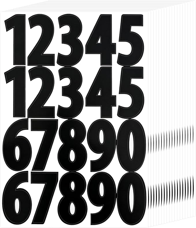 1000 Pcs Number Stickers, 2 Inch Number Labels 0-9, 100 of Each Digit | Self-adhesive black stick on numbers for storage, organization, home and office use