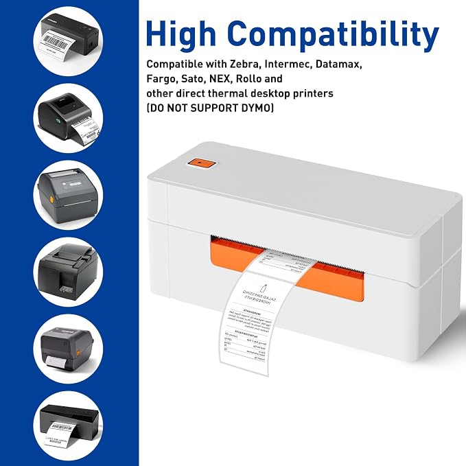 ESSENTIAL 2.25" x 4" Direct Thermal Printer Labels for Barcodes, Address | Permanent Adhesive, Compatible with Zebra, Rollo and Other Desktop Printers, 350 Labels of Roll, 1 Rolls