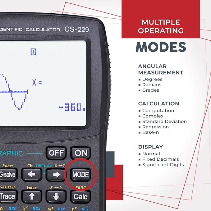 CATIGA Scientific Calculators with Graphic Functions, Graphing Calculators with Multiple Modes, Scientific Calculators for Students, High School or College Courses, Calculadora Cientifica, CS-229