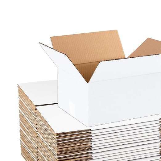 BOX USA White Shipping Boxes 12"L x 10"W x 6"H (25 Pack) Small Medium Mailing Box for Small Business Packaging, Mailers, Gifts & Storage