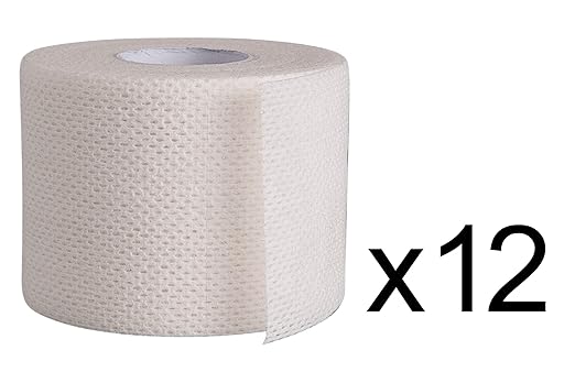 Areza Medical Surgical Tape - Porous Skin Soft Fabric Cloth Adhesive Tape - Fabripore - 2" x 10 yds. (5 cm x 9 m) - 12 Rolls per Box - 12 Boxes (Total of 144 Rolls)