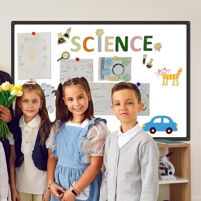 XBoard Magnetic White Board Dry Erase 48 x 31 Inches | Dry Erase Board with Black Aluminum Frame for Home School Office